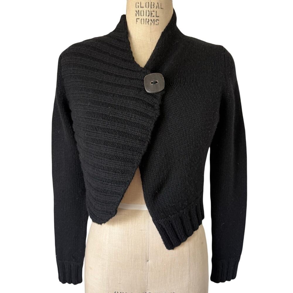 Christopher Fischer Asymmetrical Cashmere Cardigan in Black Size Small